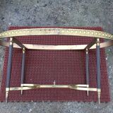 Vintage brass coffee table and oval alabaster top.