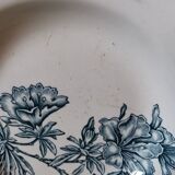 Hollow plate vintage flora St Amand blue flowers