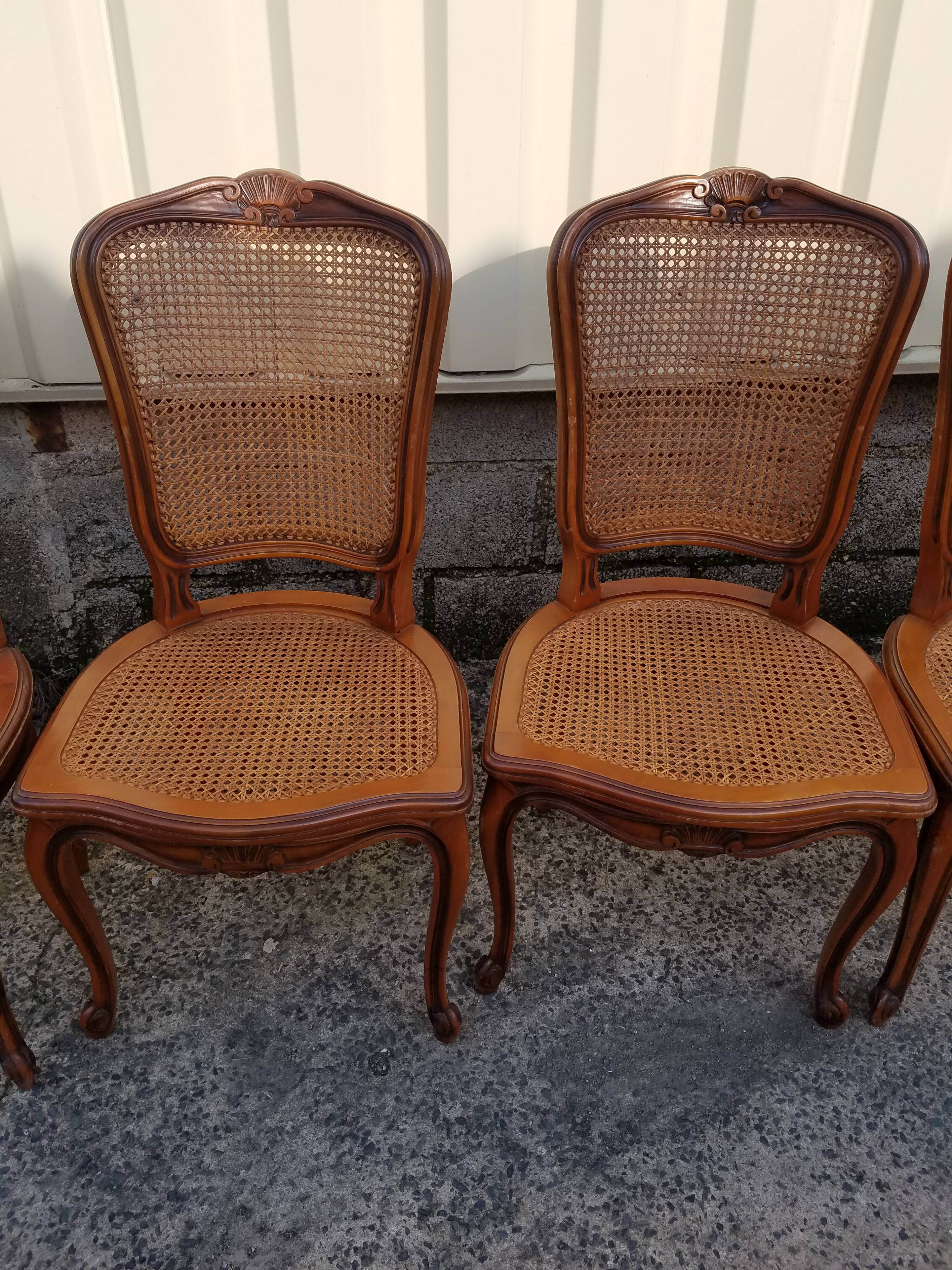 Lot de 6 chaises cannées