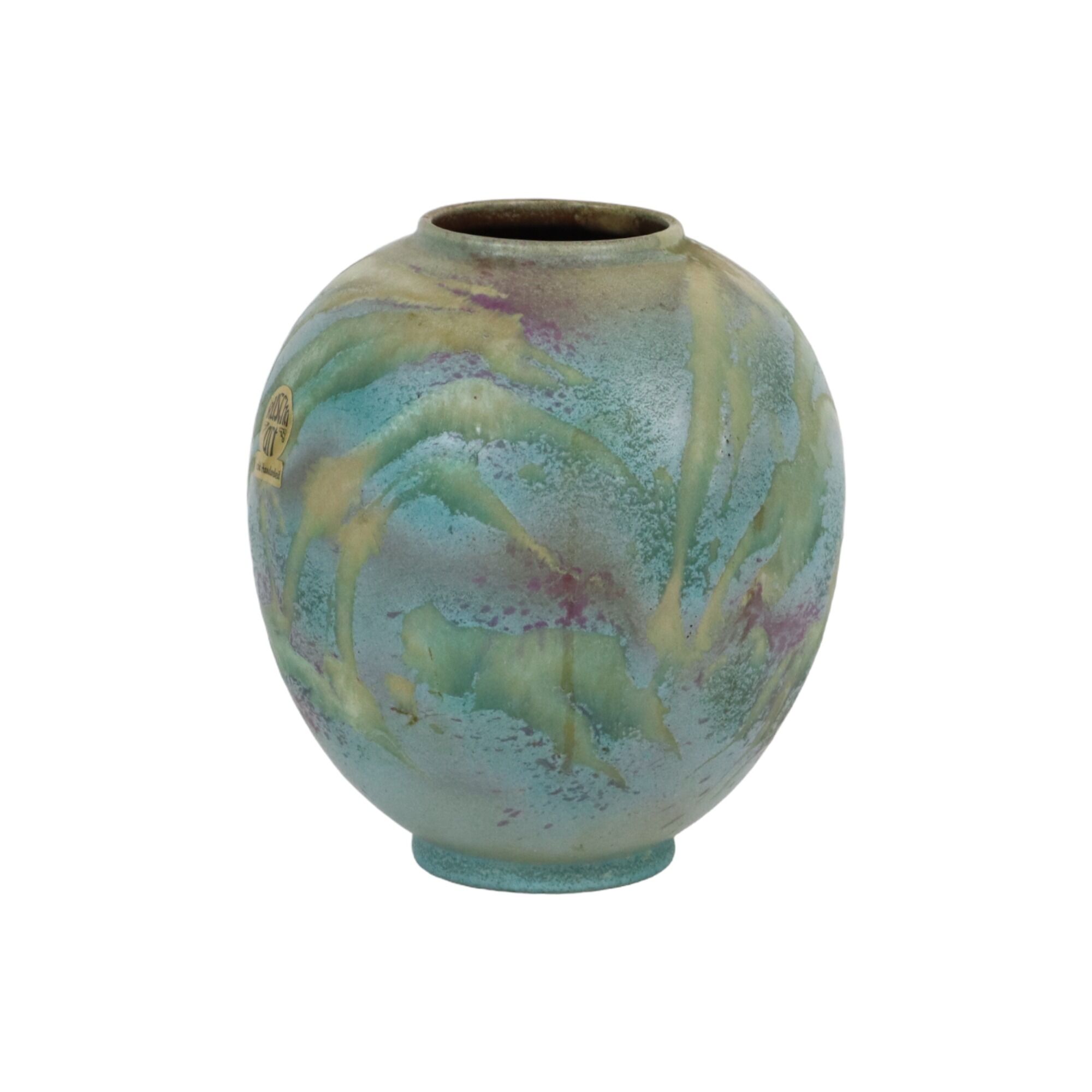 Abstract Ruscha Art 863 Convex Blue Vase West Germany Ceramics