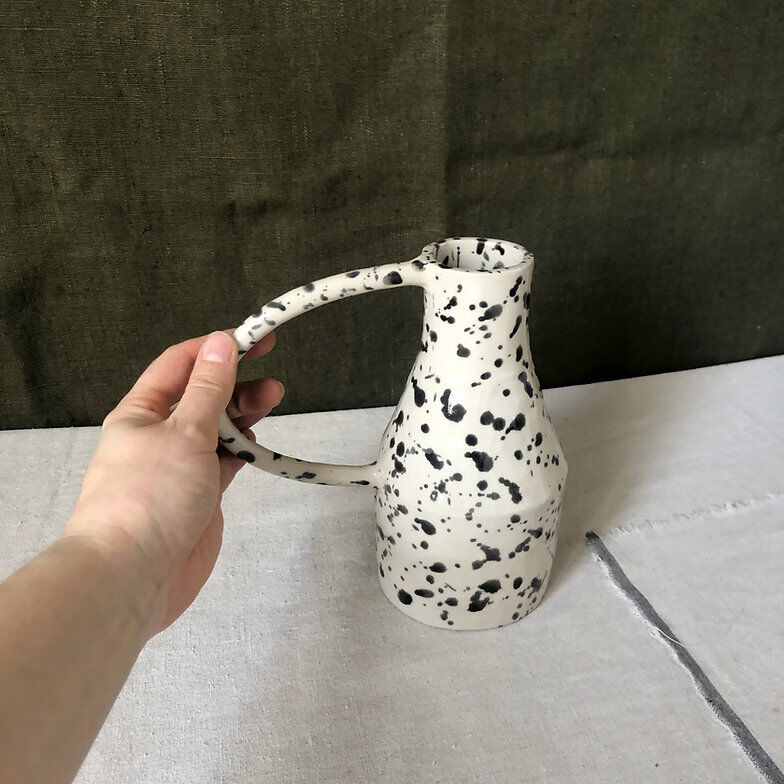 Black speckled handle vase - Cassandre Bouilly