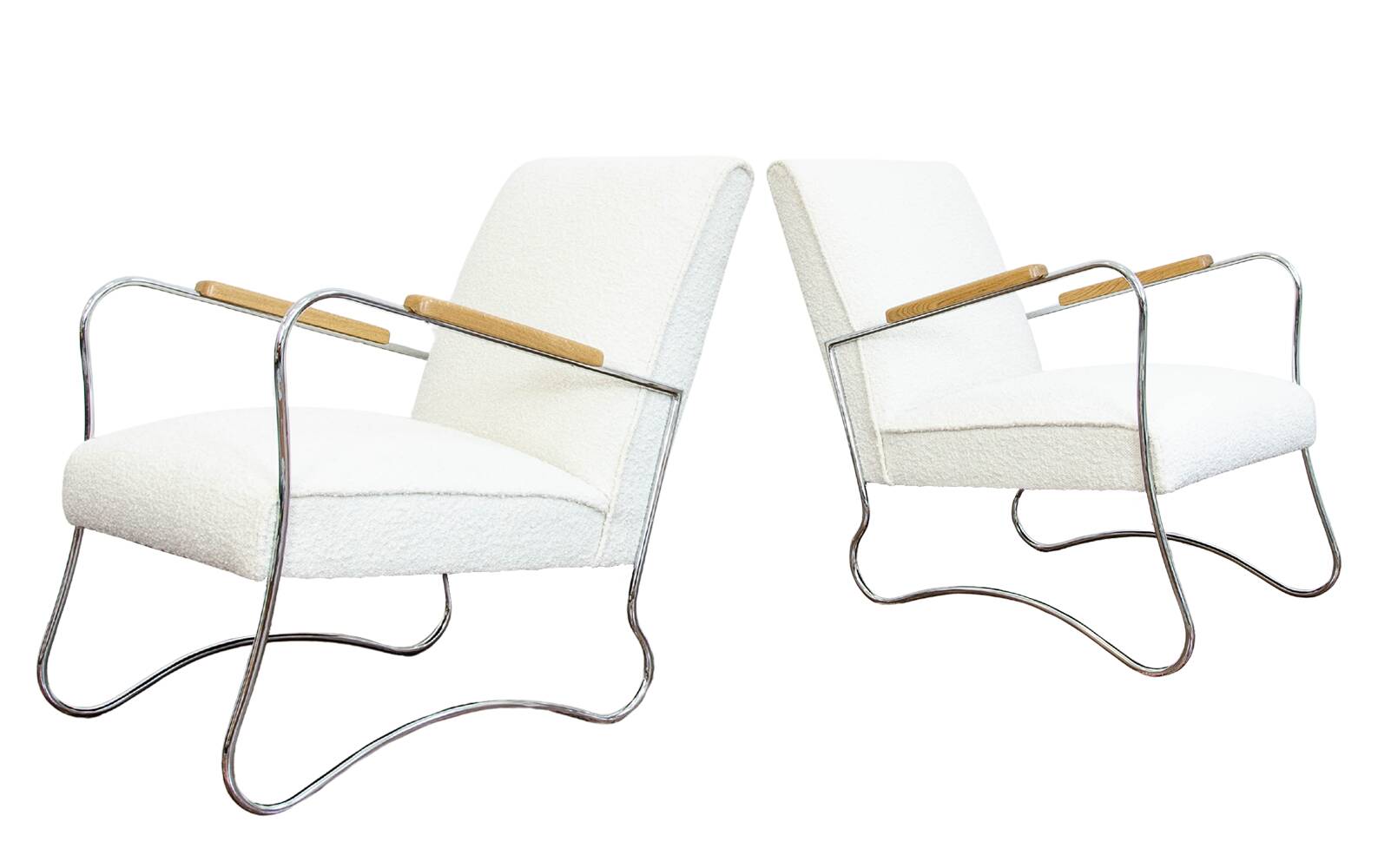Bauhaus style armchairs, 1950s, Poland, set of 2