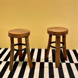 Pair of handmade stools, France 1950