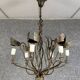 Vintage iron chandelier with rust patina circa 1980