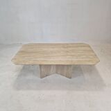 Italian Coffee Table in Travertine, 1980s