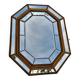 Venetian mirror 70s in wood and brass 69x90cm