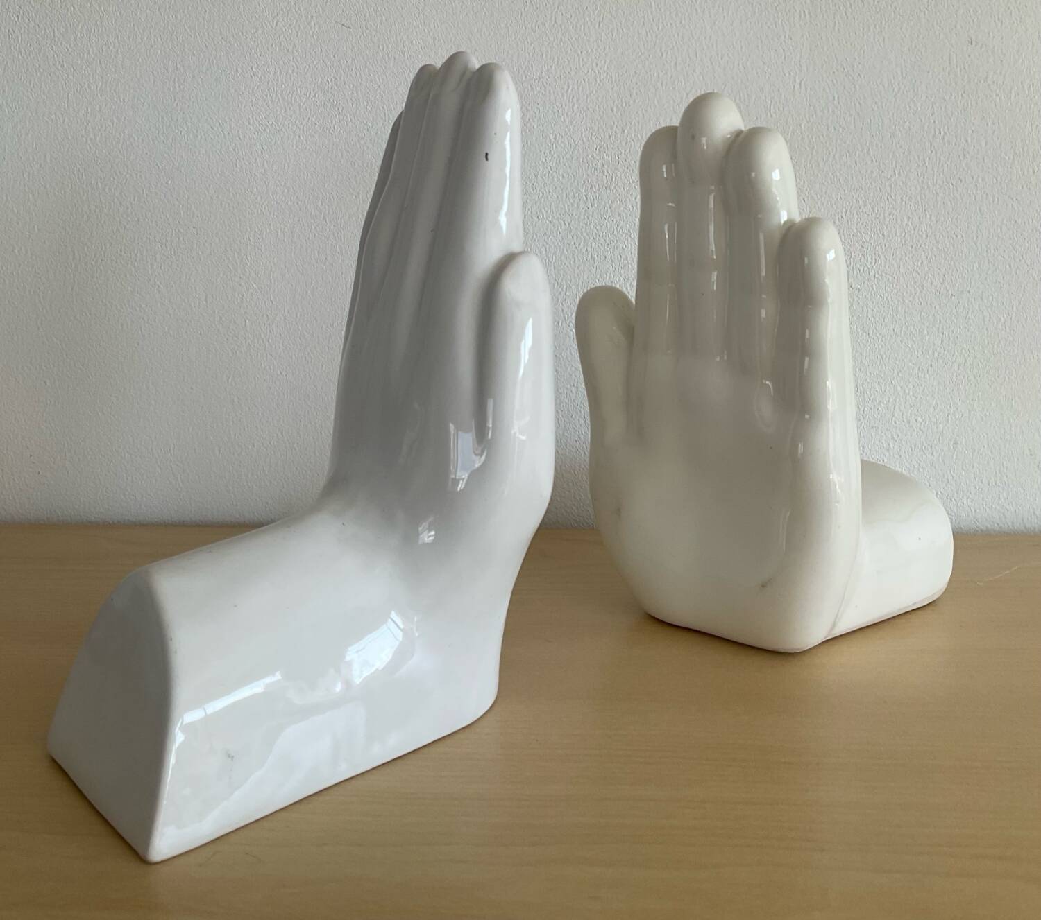 Pair of Vintage Ceramic Hands Bookends