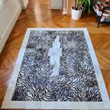 Carpet in white zebra cowhide