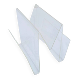 M-shaped plexiglass magazine rack