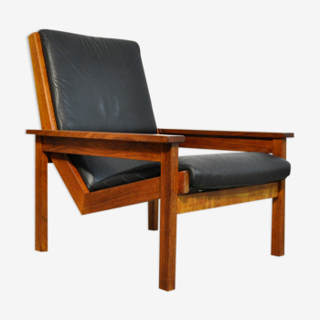 Original leather “Lotus” lounge chair by Rob Parry for Gelderland, 1960s