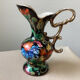 Vase motif fleurs en céramique d'art, faïence belge, Hubert Bequet
