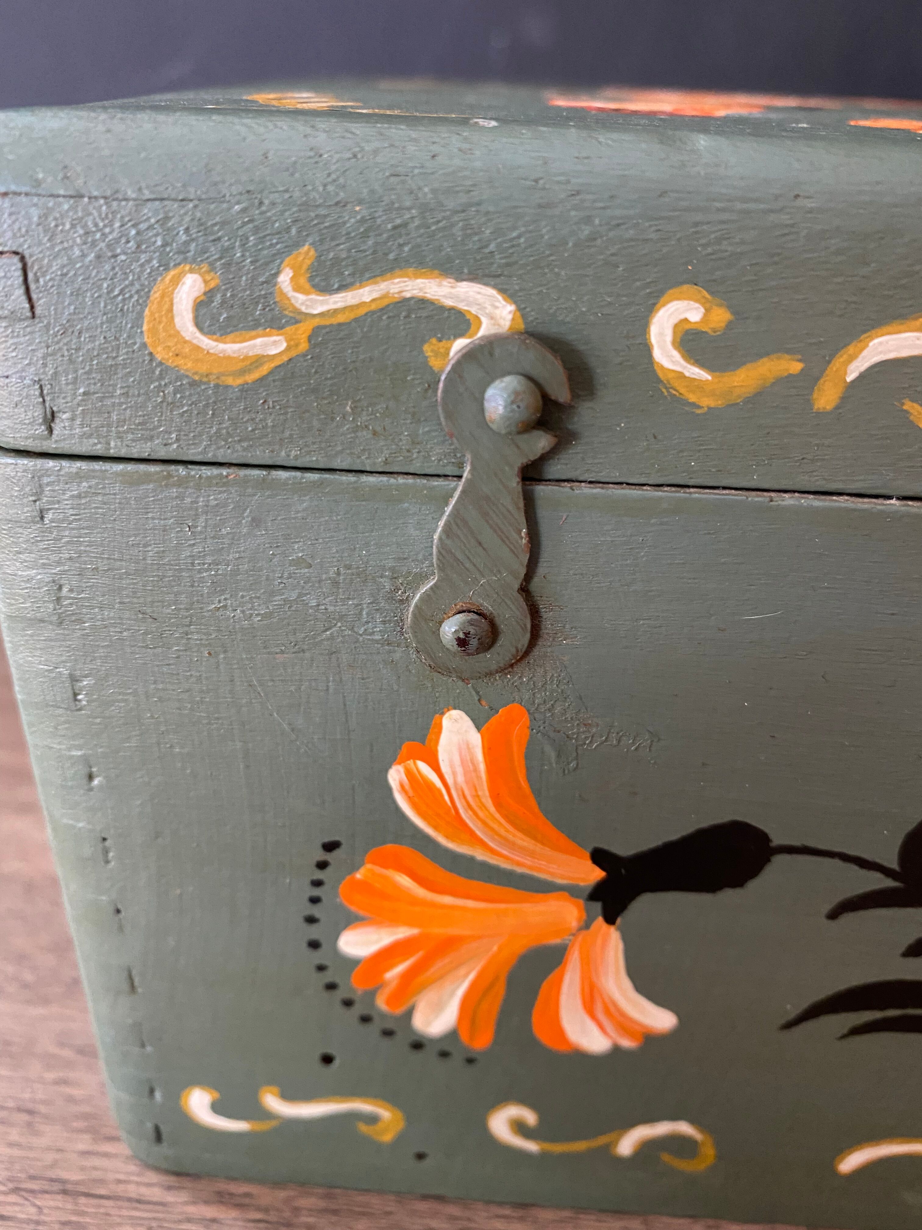 Hand-painted wooden box