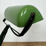 Vintage Green Enamel Bank Lamp, 1950s