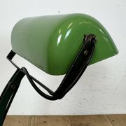 Vintage Green Enamel Bank Lamp, 1950s