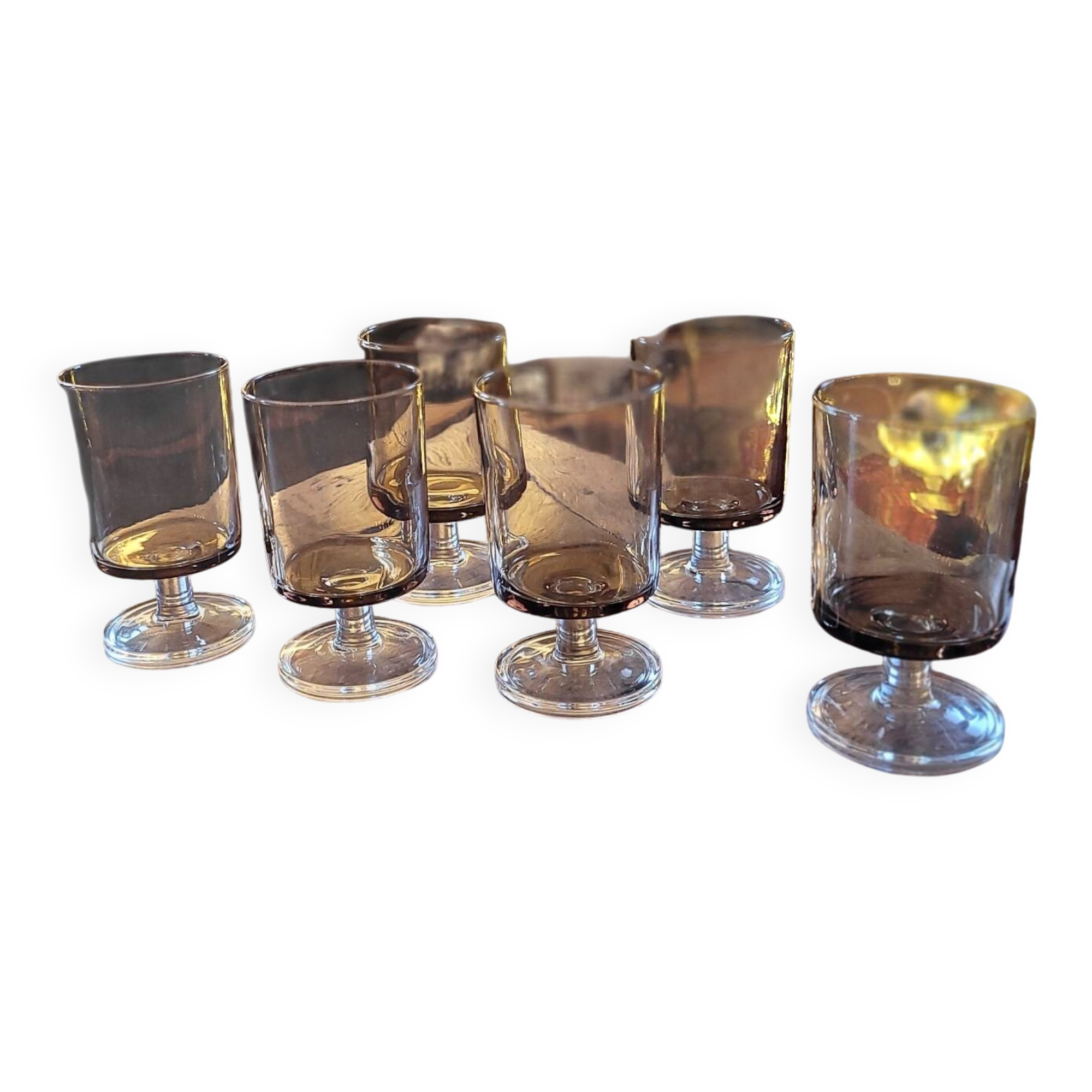 Smoked stemmed glasses – 1970s