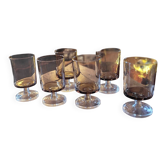 Smoked stemmed glasses – 1970s