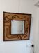 2-tone beveled square wood and rattan mirror