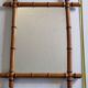 Miroir ancien en bois tourné façon bambou, fin XIXe siècle, 69 x 53 cm