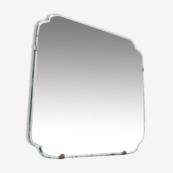 Square chiseled mirror from the 30's - 39x39cm