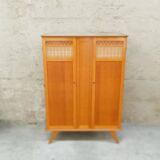 Wood & rattan cabinet