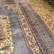 Vintage Persian Moud Carpet Handwoven Wool 240x160 Iran Oriental Old Salon