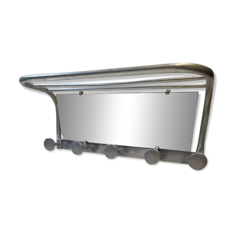 Antique aluminum coat rack with 5 hooks