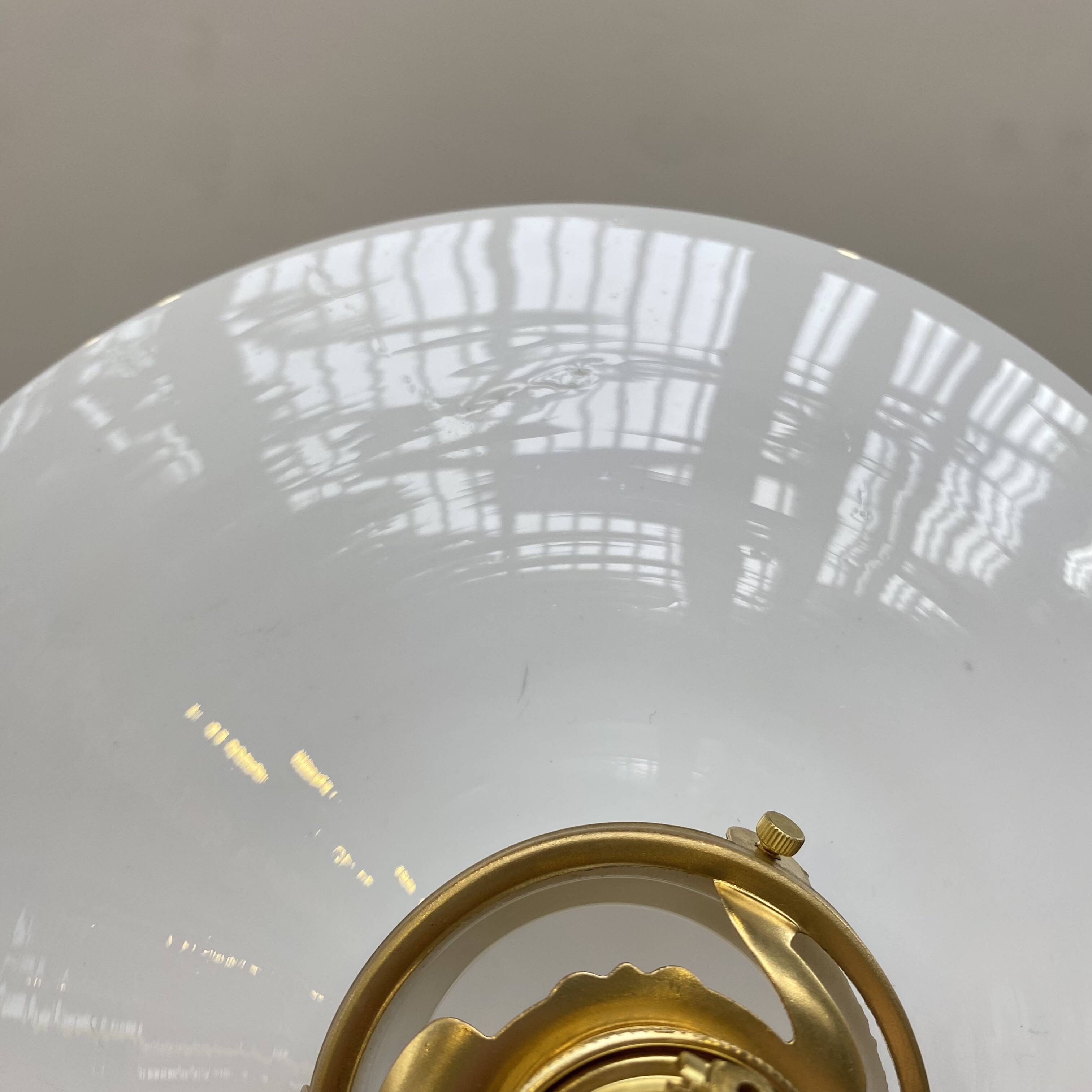 Pair of white opaline pendant lights