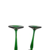 Vintage Shot Glasses With Green Base, 1970s