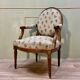 Fauteuil médaillon en bois naturel d’époque louis xvi xviii eme siècle