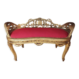 Banquette en bois doré