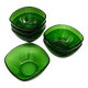 6 Vereco emerald green dessert bowls, vintage France