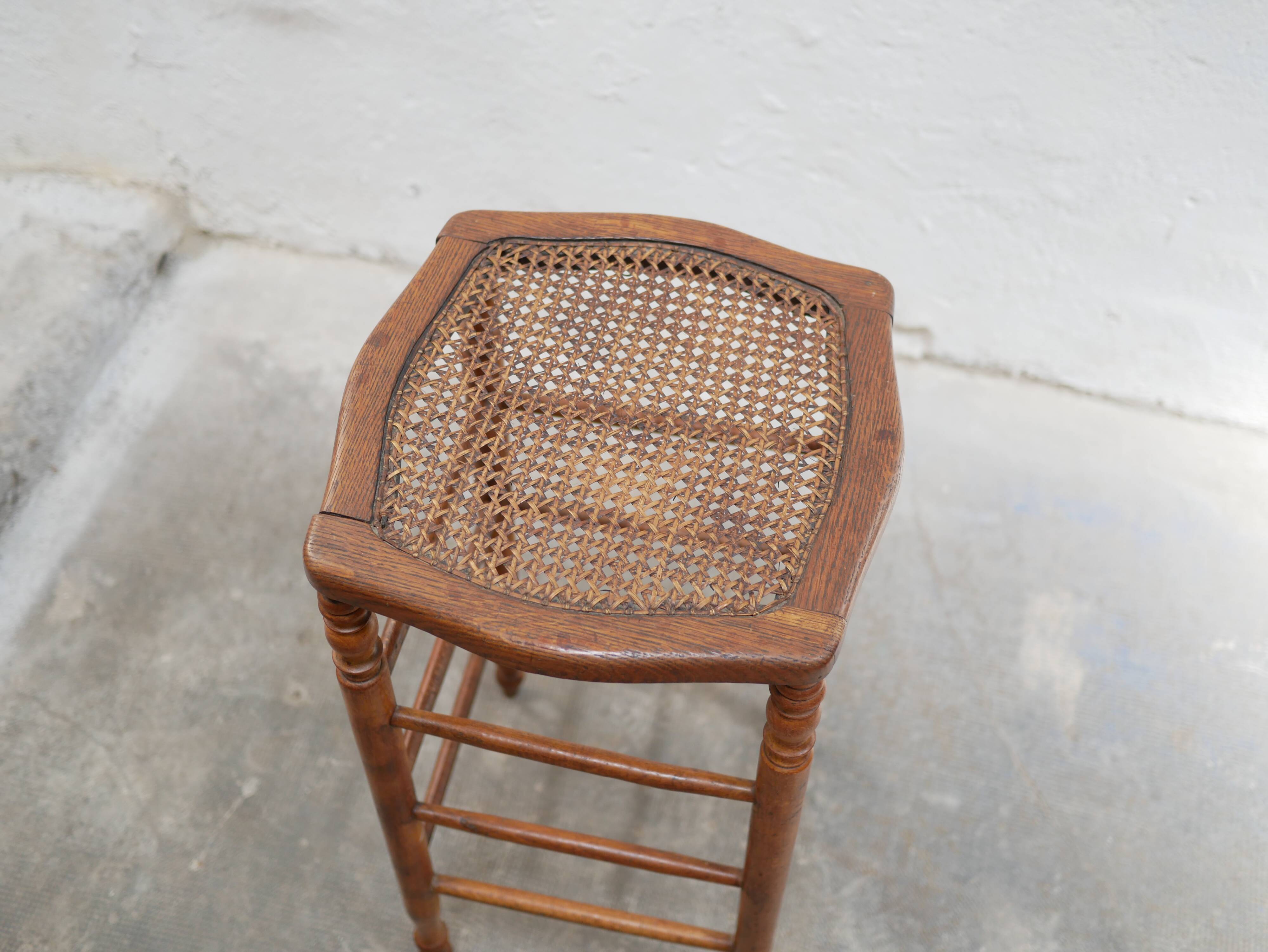 Vintage wooden bar stool and cannage
