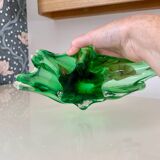 Vintage 60s green blown glass cup