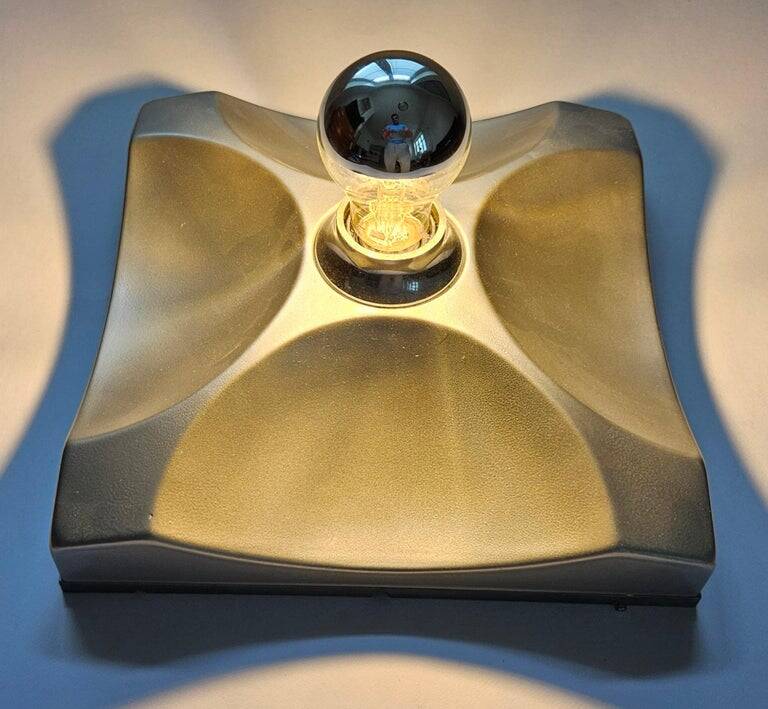 Rare Pair of Midcentury Wall or Ceiling Flushmounts, Italy, 1970s