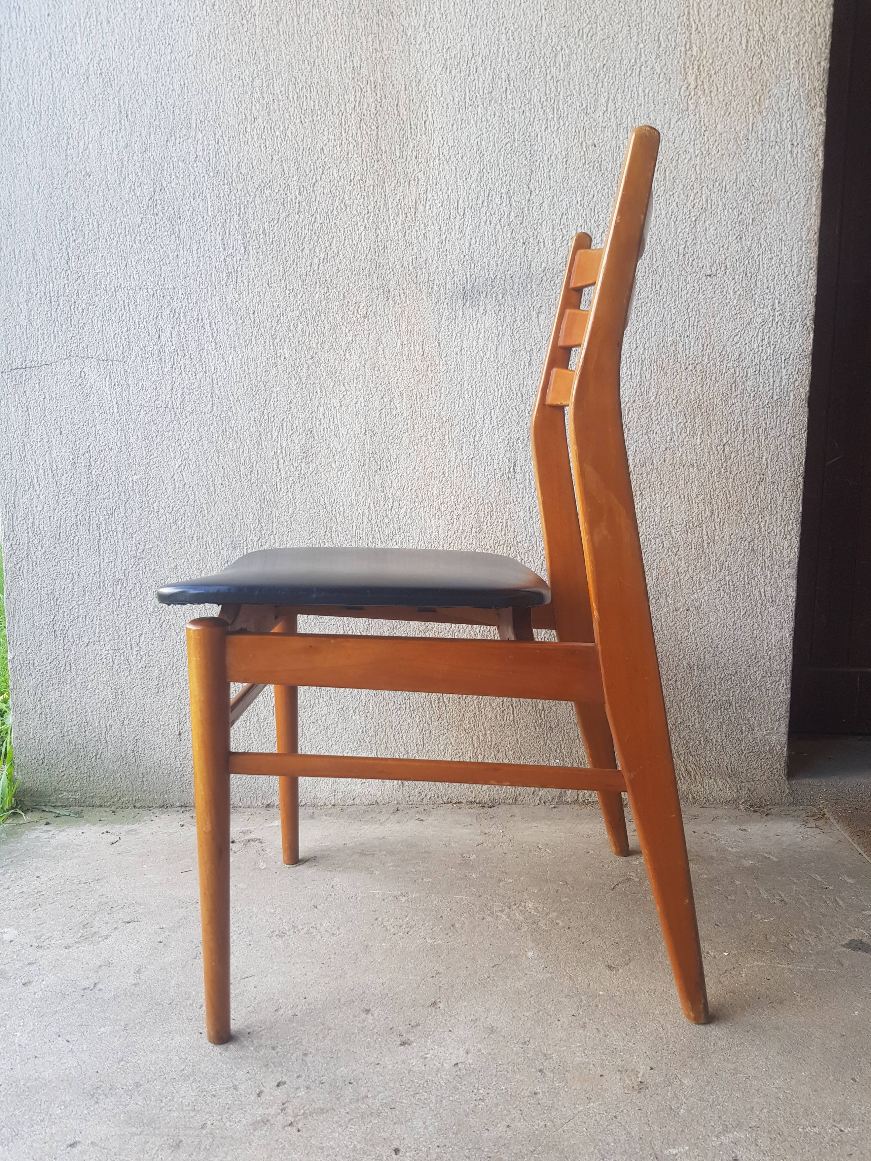 Teak and skai chair