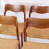Set Of 4 Dining Chairs Model 71 Made In Teak By Niels O. Møller From 1960s