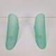 Vintage Triangular Conical Wall Sconces in Green Frosted Glass from Lumal-It, 1990s, Set of 2