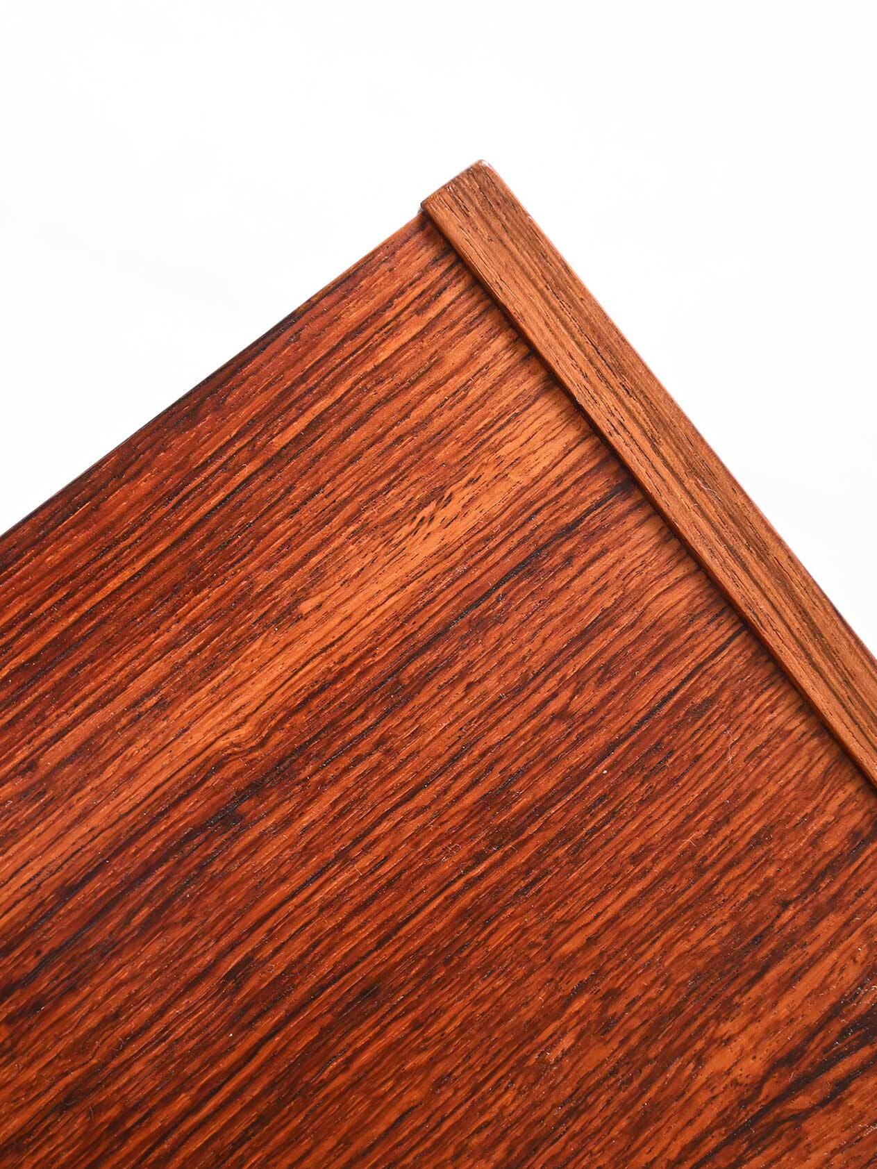Vintage Scandinavian Rosewood Nightstand with Two Drawers