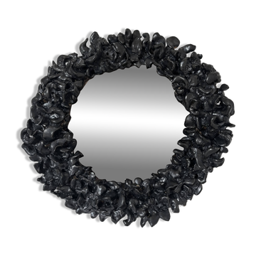 Contemporary French ceramic mirror, Bosco by Renzo Maar.