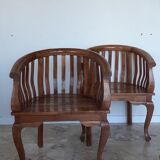 Pair of colonial style armchairs