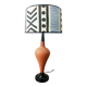 Large terracotta lamp and vintage tribal lampshade