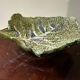 Vintage ceramic leaf-shaped vide poche, signed.