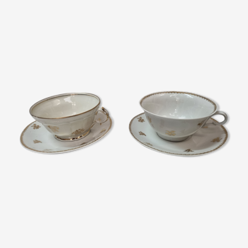 Duo luncheon cups porcelain of Limoges