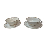 Duo tasses déjeuner porcelaine de Limoges