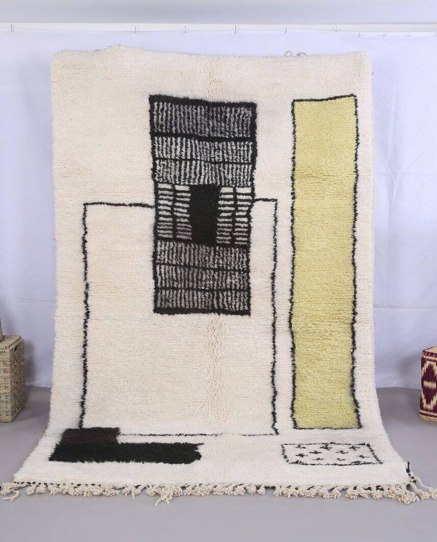 Handmade wool Berber rug 250x150 cm