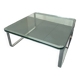 Table basse moderniste suisse en chrome, acier et verre de Strässle, années 1970
