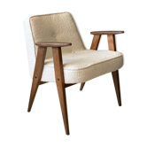 Fauteuil 366 polonaise conçue en 1962 par J. Chierowski tissu boucle