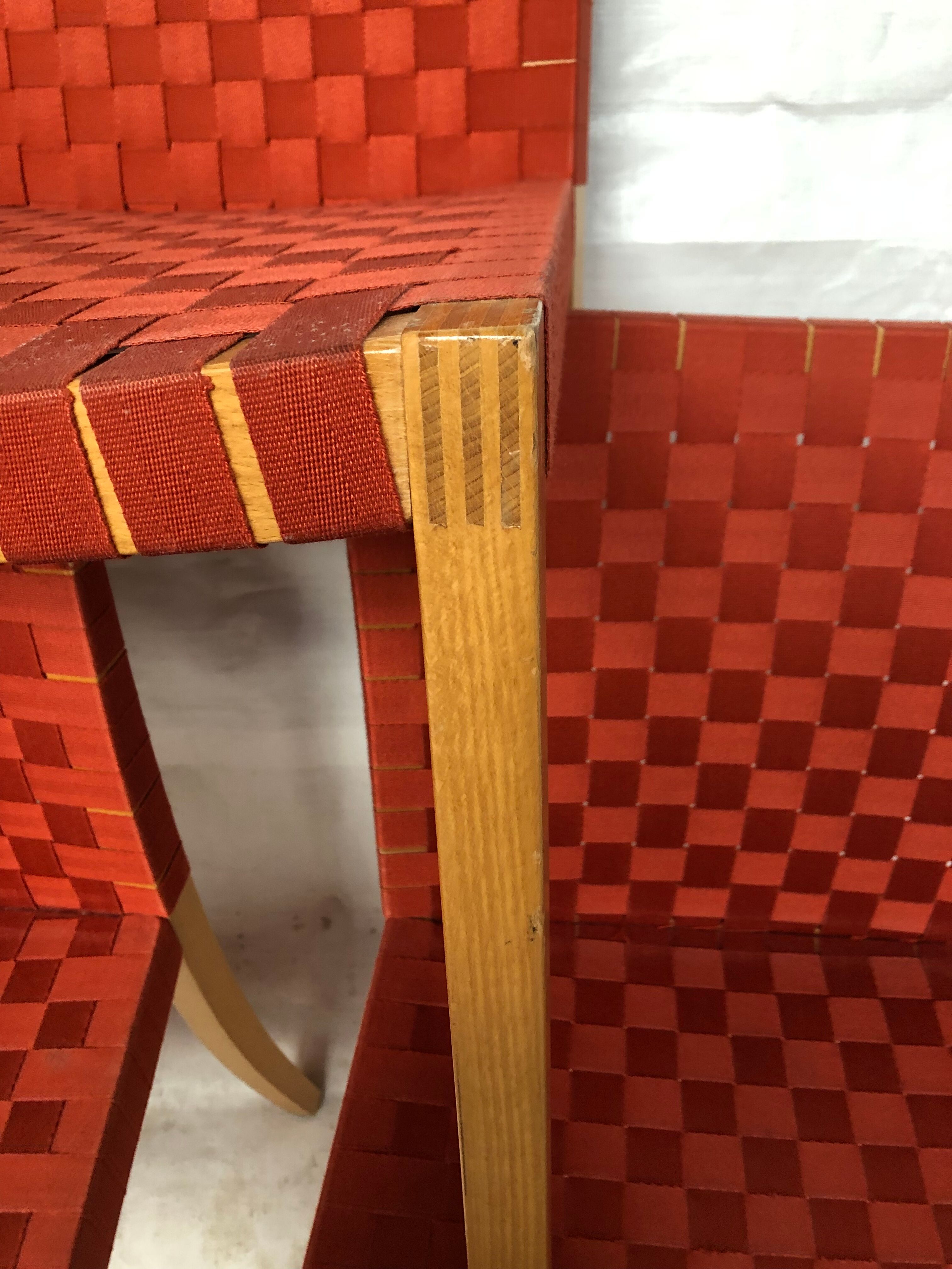 Peter Maly's 737 red chairs for vintage Thonet