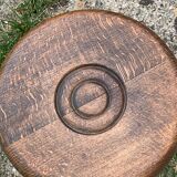 Milking tabouret, old wood turns and chiseled