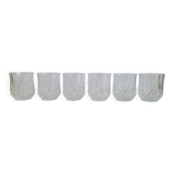 Set of 6 chiseled crystal water or whiskey glasses